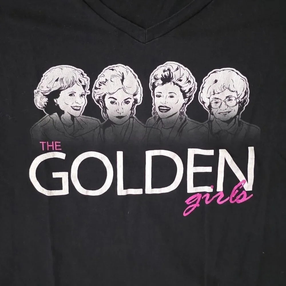 Torrid Golden Girls Graphic Tee Black V-Neck Plus Size 3 3X 100% Cotton